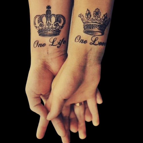 King and Queen Crown Tattoo Design