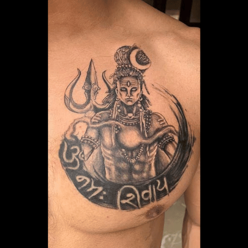 Mahadev tattoo with OM Namah Shivay 