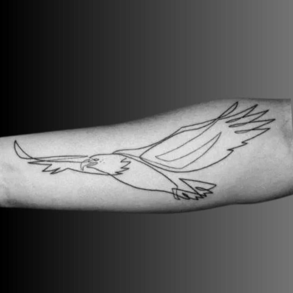 Minimalist Single Eagle Tattoo